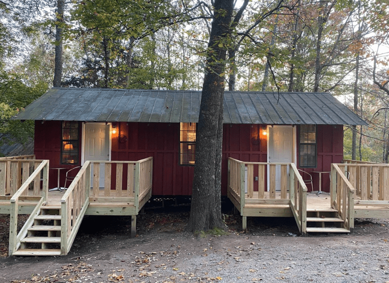 a house with a wooden fence